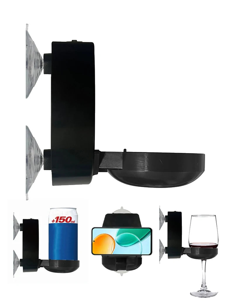 Wireless for V5.3 Speaker Strong Suction Cup Wine Glass Holder for Bath Shower Mobile Phone Computer Use IPX4 Waterproof