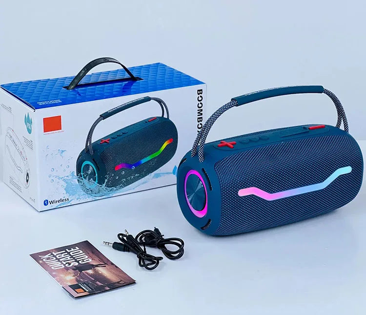 Portable Wireless for Speaker with Boosted Bass RGB LED Lighting Memory Card Support for Party & Outdoor Use Home Theatre