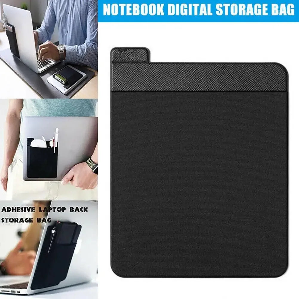YTGEE Adhesive Free Removable Computer Accessories SSD Hard Drive Pocket Organizer Mouse Pouch for Laptop with Pen Sleeve