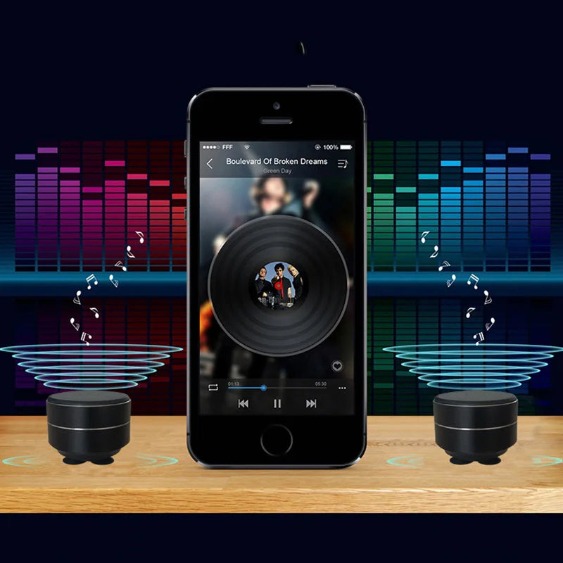 New Design Mini Portable Waterproof Metal for Bluetooth Speaker Vibrant Bone Conduction RGB LED Lighting for Home Theatre