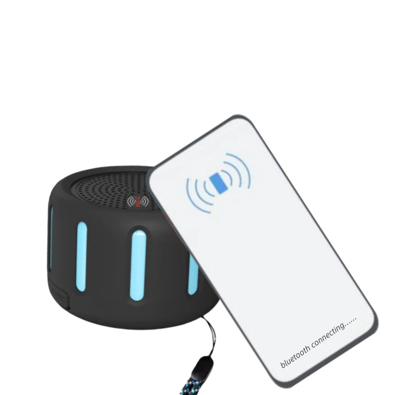 Low MOQ Silicone Superior Quality Mini Portable Waterproof RGB LED Hang Ring Loop Travel Set  V5.3 NFC BT Speakers