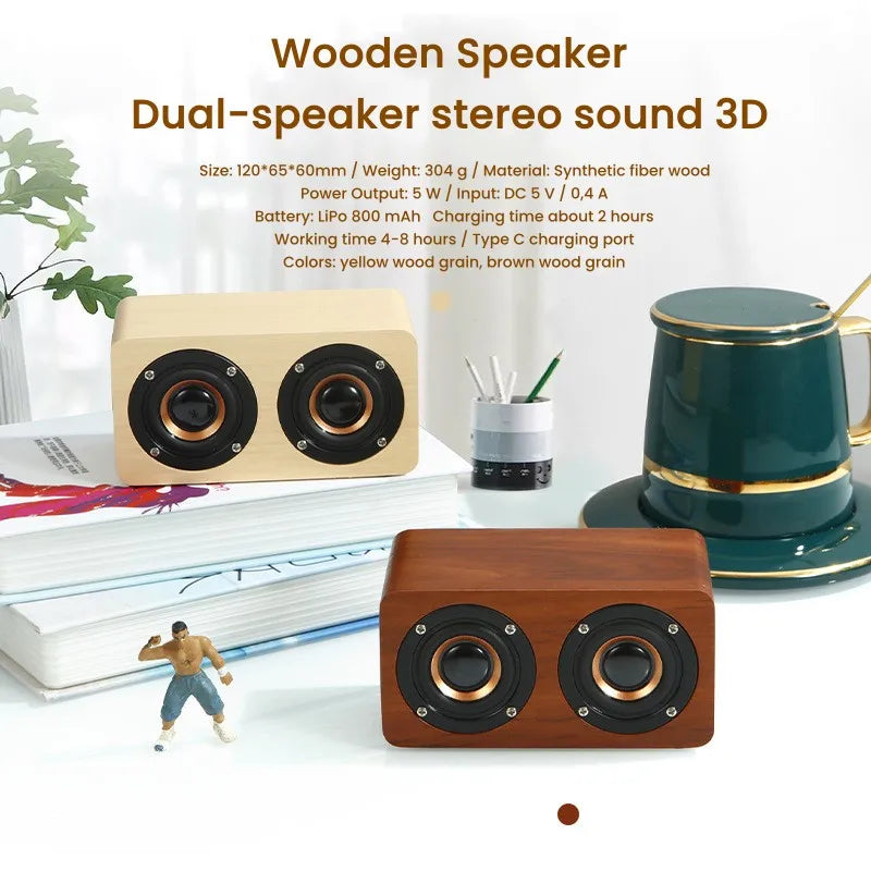 Unique Design Parlantes Wooden bluetooths Music Hifi Speaker Wood Wireless Speaker