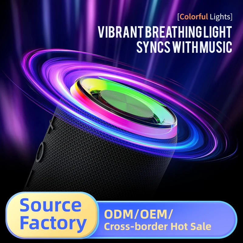 High-Quality New Split-Type Speakers 2 Main Units with 5W*2 BT5.4 BT369 RGB LED Light Rechargeable Battery for Outdoor/Indoor