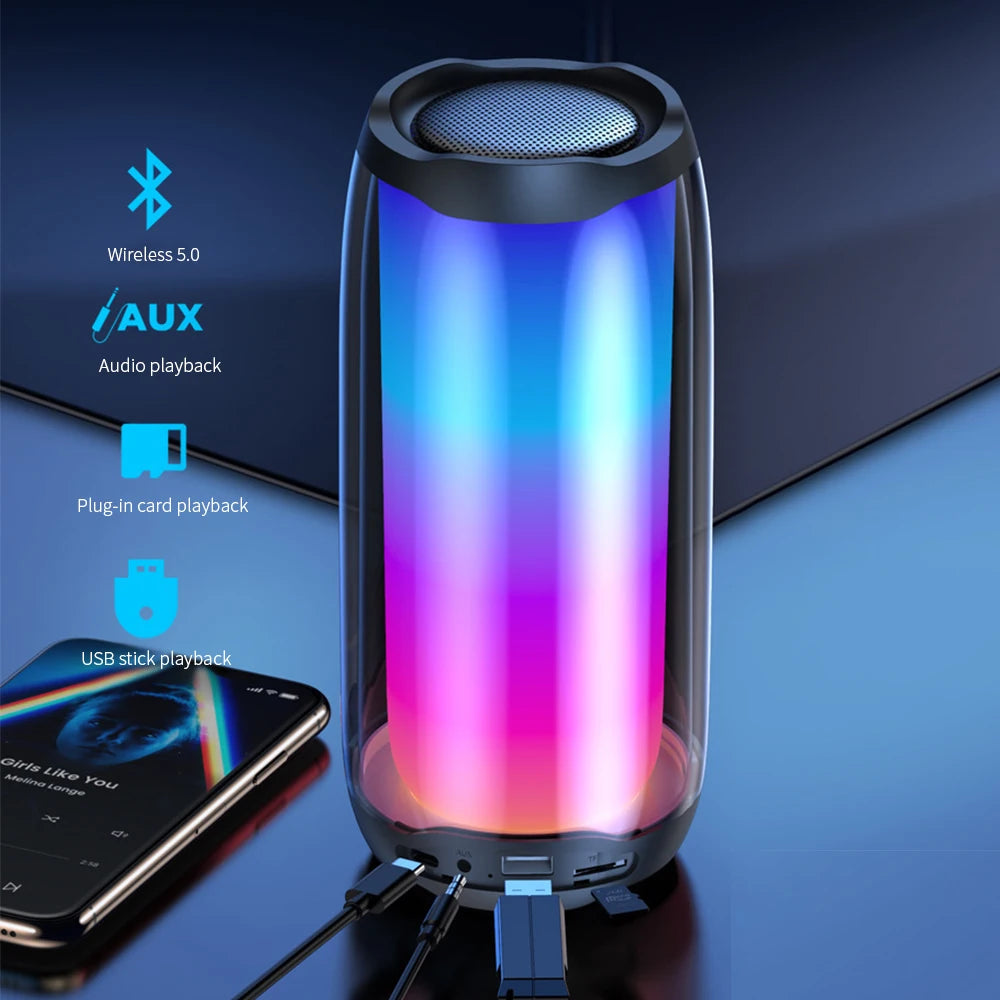 PortableL4  Blue-tooth Speaker Party Audio KTV180 Degree Led Light Support USB, TFcard, FM, Answer the Phone Computer