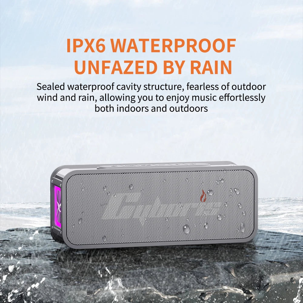 60W Cyboris S15 Outdoor Speaker, IPX6 Waterproof, Wireless BT, Deep Bass, RGB Lighting, TWS Function