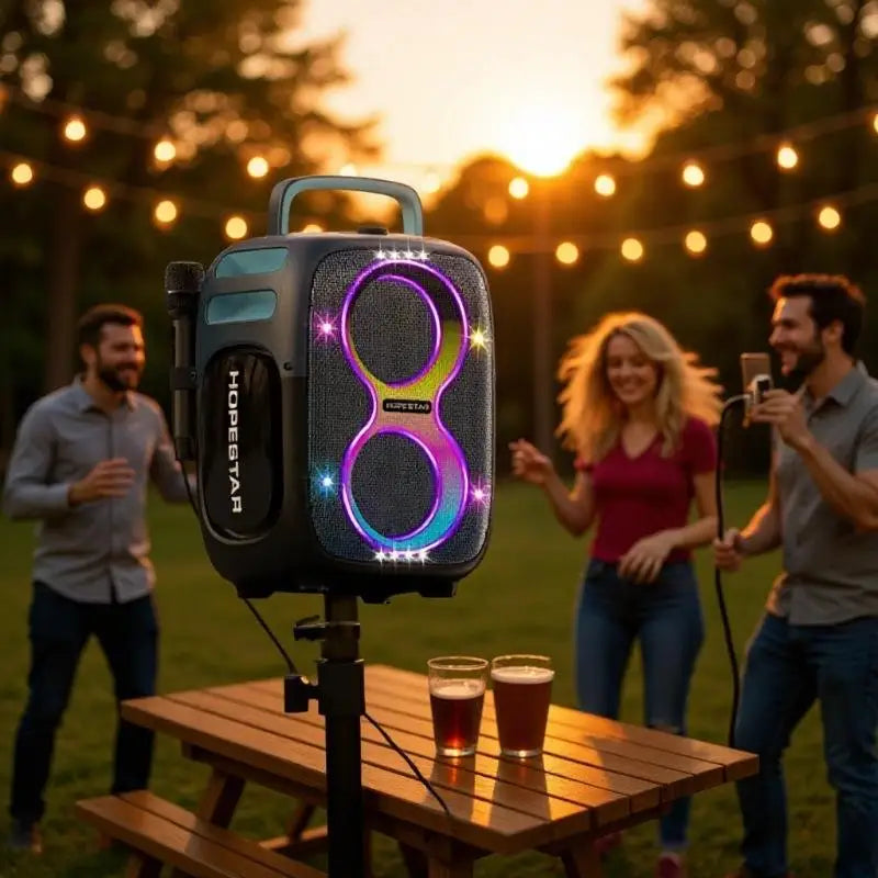 Partyone Club With Dual Microphone 650W Loud Bass Powered Original Hopestar Karaoke Speakers Outdoor Party Speaker Subwoofer