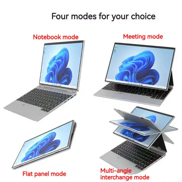2026 Premium 14 Inch Yoga Laptop Intel N95 16GB RAM 1TB SSD Touch Screen 360°Rotating Win 11 Pro Business Notebook PC