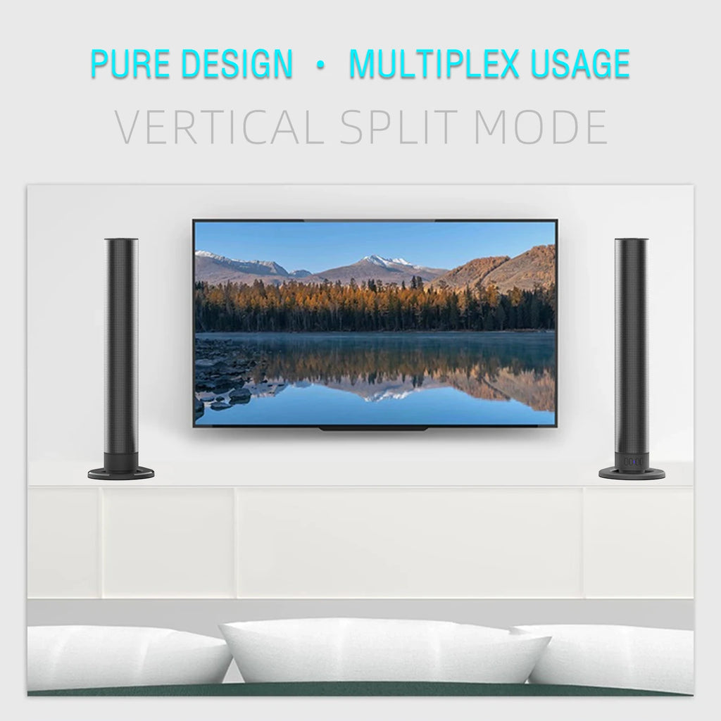 TV Sound Bar, Wireless Speaker with FM Detachable Soundbar Home Theater Surround Sound System TF Card/Aux/RCA Connection