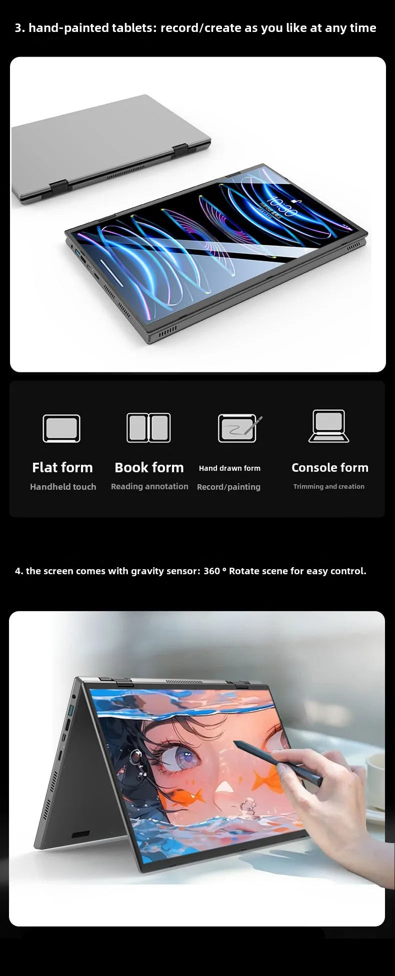 2025 Hot Selling Brand New TouchYoga Professional Portable Gaming Laptop 2-in-1 14+14 Dual Touch Screens Intel Metal English