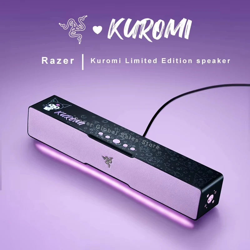 Razer Sanrio Kuromi Edition Compact Design Chroma RGB Gaming Soundbar with for Bluetooth 5.0 for PC/Laptop Smartphones and Tab