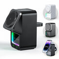2024 New 5-in-1 Multi-Functional Wireless Charging Bluetooth Speaker Portable RGB LED Lighting Microphone Battery Power Source