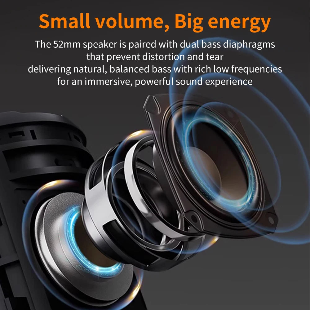 Small Wireless Speaker IPX6 Waterproof Portable BT5.3, Stereo, TWS Pairing, LED, Call, Radio, IPX6 Waterproof, TF Card, AUX, S1