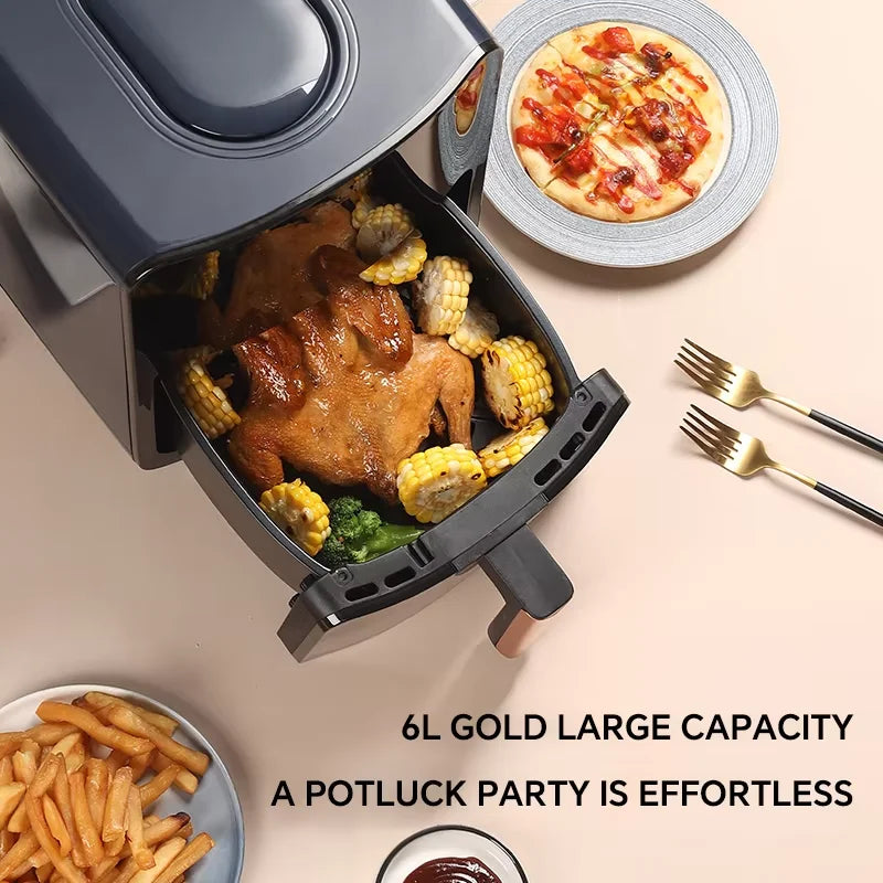 Intelligent Home 5L Large Capacity Digital Air Fryer Oven Multifunctional Electric LCD Display Touch Grill for Cooking Baking