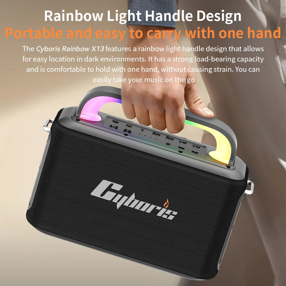 X13 Karaoke Machine with Two Microphones, 200W Portable Wireless Speaker with Microphone Karaoke PA System RGB LED TWS for Adult