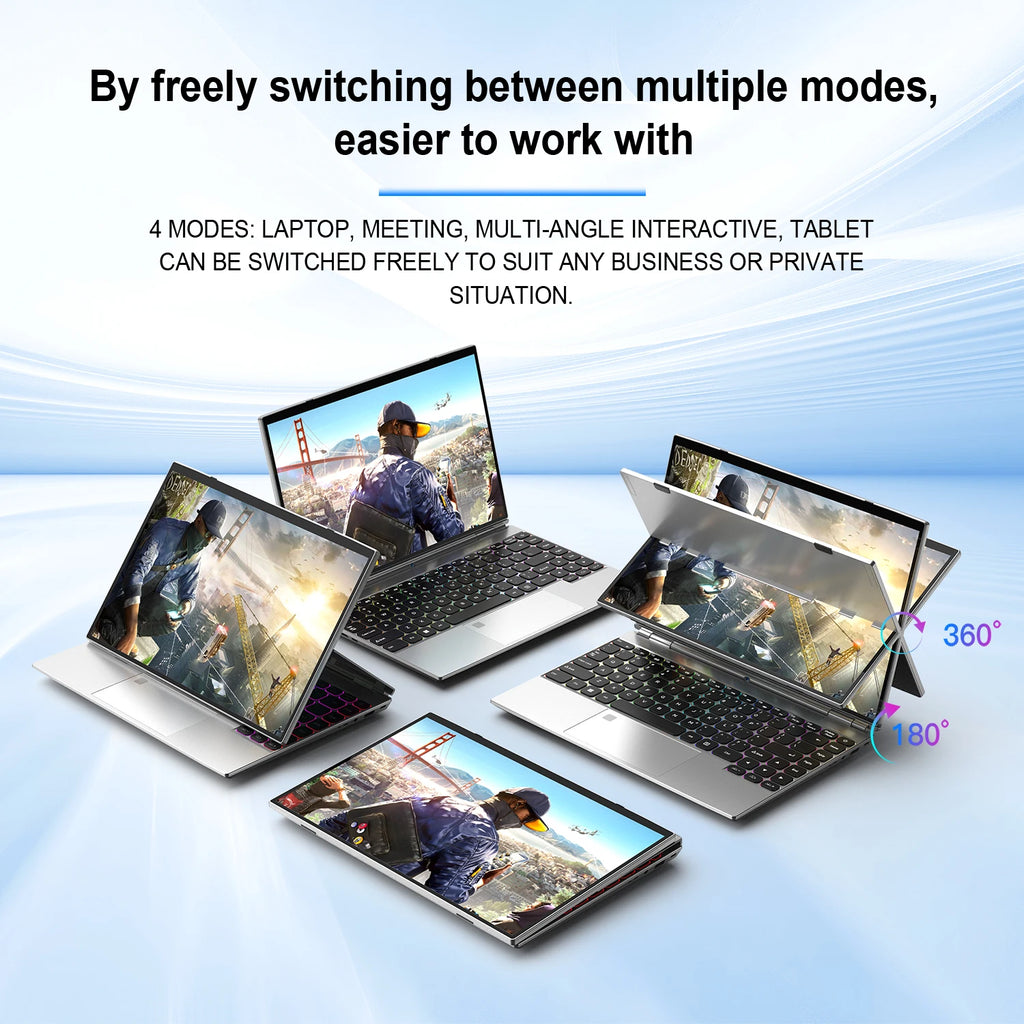 Dual Screen 14Inch Touch Screen 16GB  1TB SSD Intel Celeron N95 Processor 128GB 256GB 512GB Options New Business Laptop 4500mAh