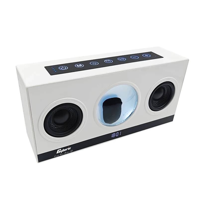 B1 Magnetic Wireless Speaker, Dancing Ferrofluid with Music Rhythm Portable Speaker with Alarm Clock Function Support TWS TF USB