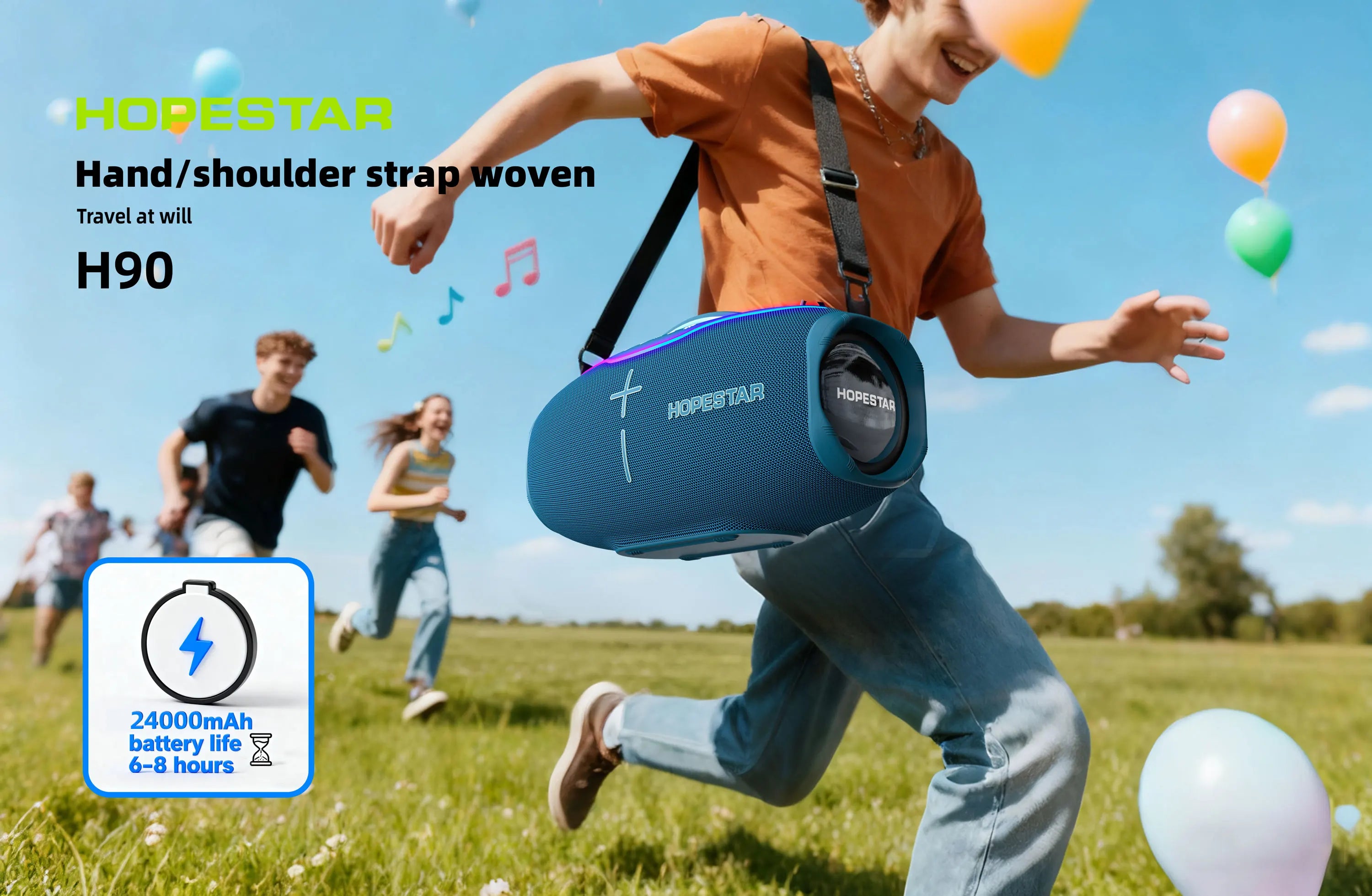 HOPESTAR H90 220W Portable Wireless Stereo Audio System Waterproof RGB for 5.3 Home Partybox Karaoke Subwoofer Speakers