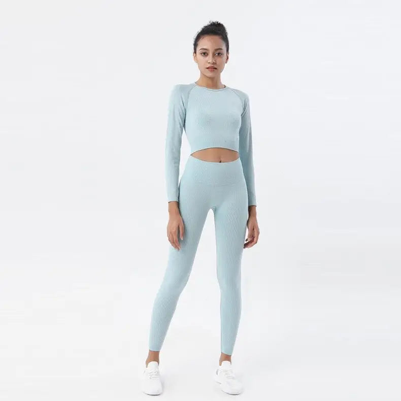2 Piece Set Women Workout Clothes Yoga Set Seamless Women Gym Clothing Athletic Sports Suit Women Sports Bra and Leggings Set