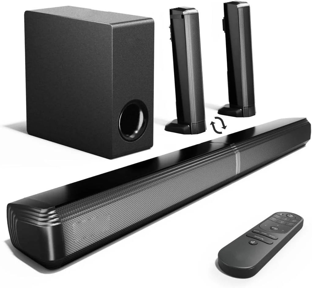 4.1 Channel TV Sound Bar with Subwoofer, Separable Design, 121 EQ Presets, Voice Enhancement, BT 5.3 	 Home Theater Systems