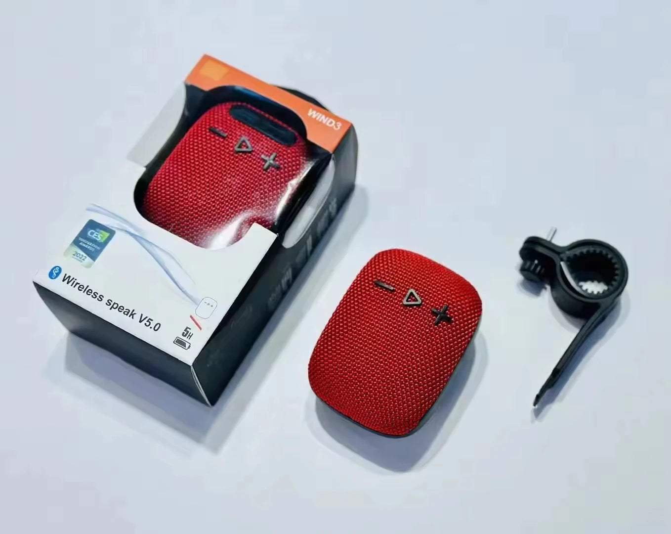 New WIND3 Wireless BT Speaker with Outdoor Bicycle Mount- Mini Subwoofer-Card Slot for Portable Audio