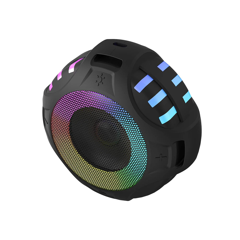 HY-119 Mini Blue-tooth Speaker Outdoor Portable Speaker with Colorful Lighting for Camping, 10H Playtime, USB/TF Card/Micro SD