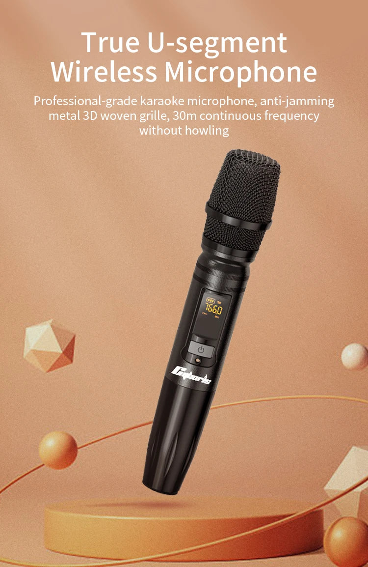 80W Karaoke Retro Speaker Powerful Portable Speaker with Bluetooth 5.3, Portable Handle, 24-Hour Playtime, for Party, Camping