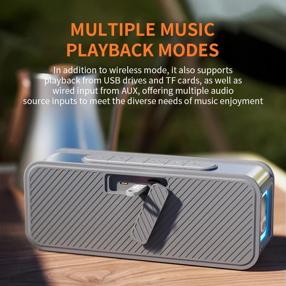 60W Cyboris S15 Outdoor Speaker, IPX6 Waterproof, Wireless BT, Deep Bass, RGB Lighting, TWS Function