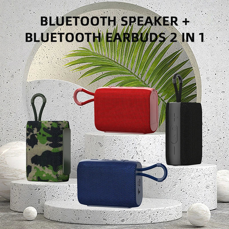 Epoch Tech  EBS-036  2-in-1 Portable Fabric Mesh 6w  Wireless Speaker Bluetooth 5.2  With TWS Earphones  TYPE C