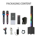 BS-68 45W Karaoke TV Soundbar with Subwoofer, RGB Lighting, 2 Wireless Microphones, Home Theater Party Speaker