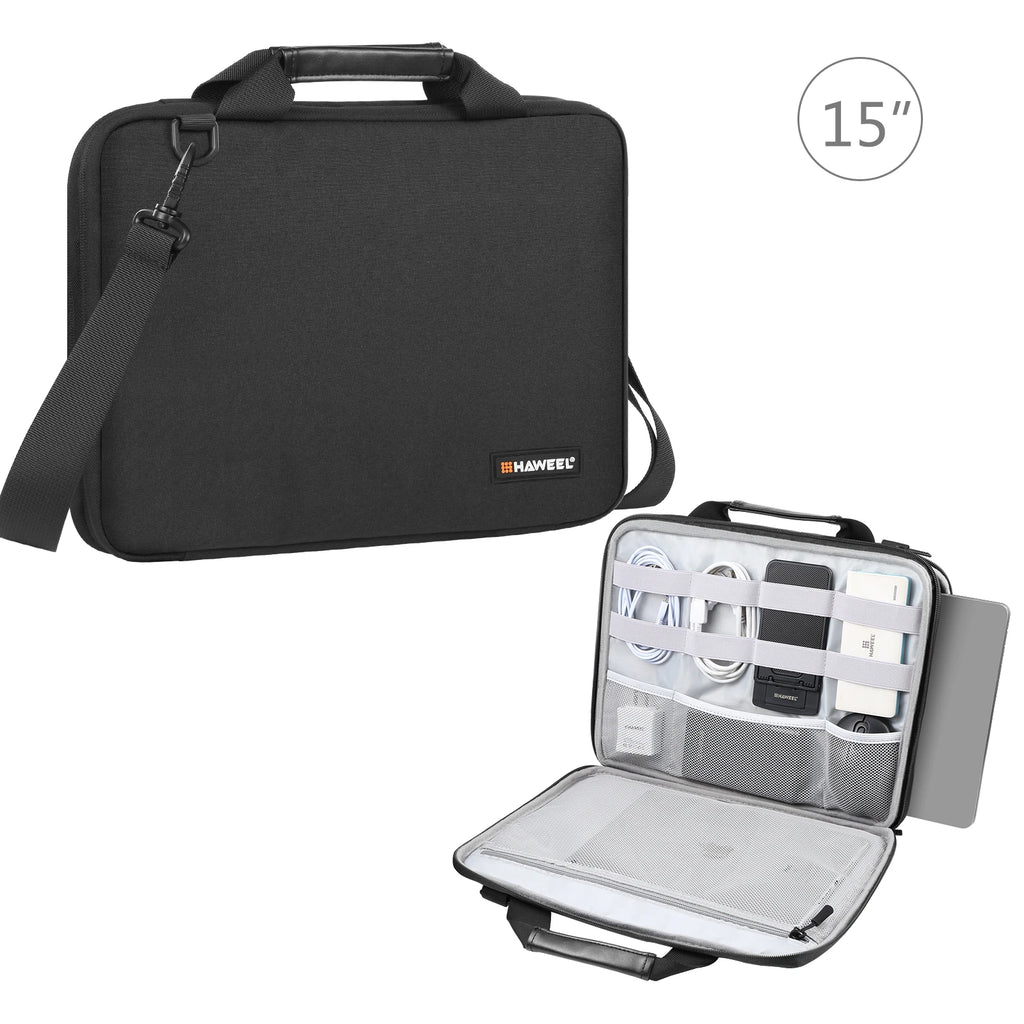 HAWEEL 15 Inch Laptop Handbag 2 in 1 Portable Waterproof Office Organizer Bags Electronic Briefcase Crossbody Laptop Storage Bag