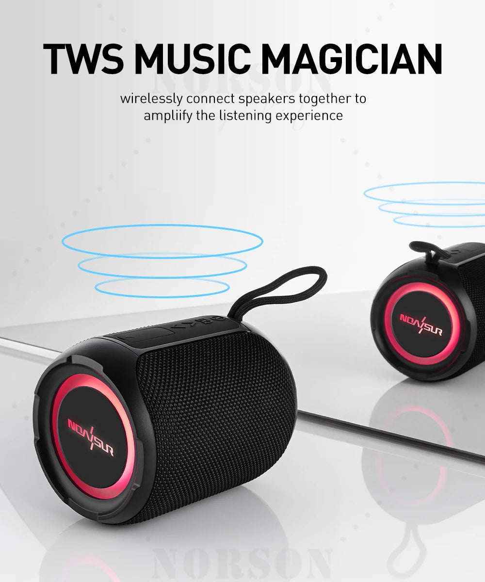 40W Powerful Heavy Bass Home Theater Subwoofer Computer Mini Led Speaker Waterproof Music Wireless Audio Bluetooth Speakers