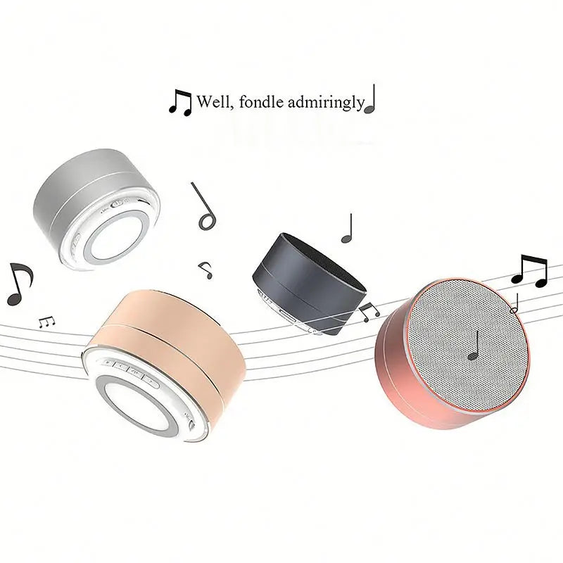 Mini Speaker Portable Stereo Wireless Speaker Hot Selling HD Sound A10 Metal Bass BT Mini Speaker with TF Card FM Radio AUX