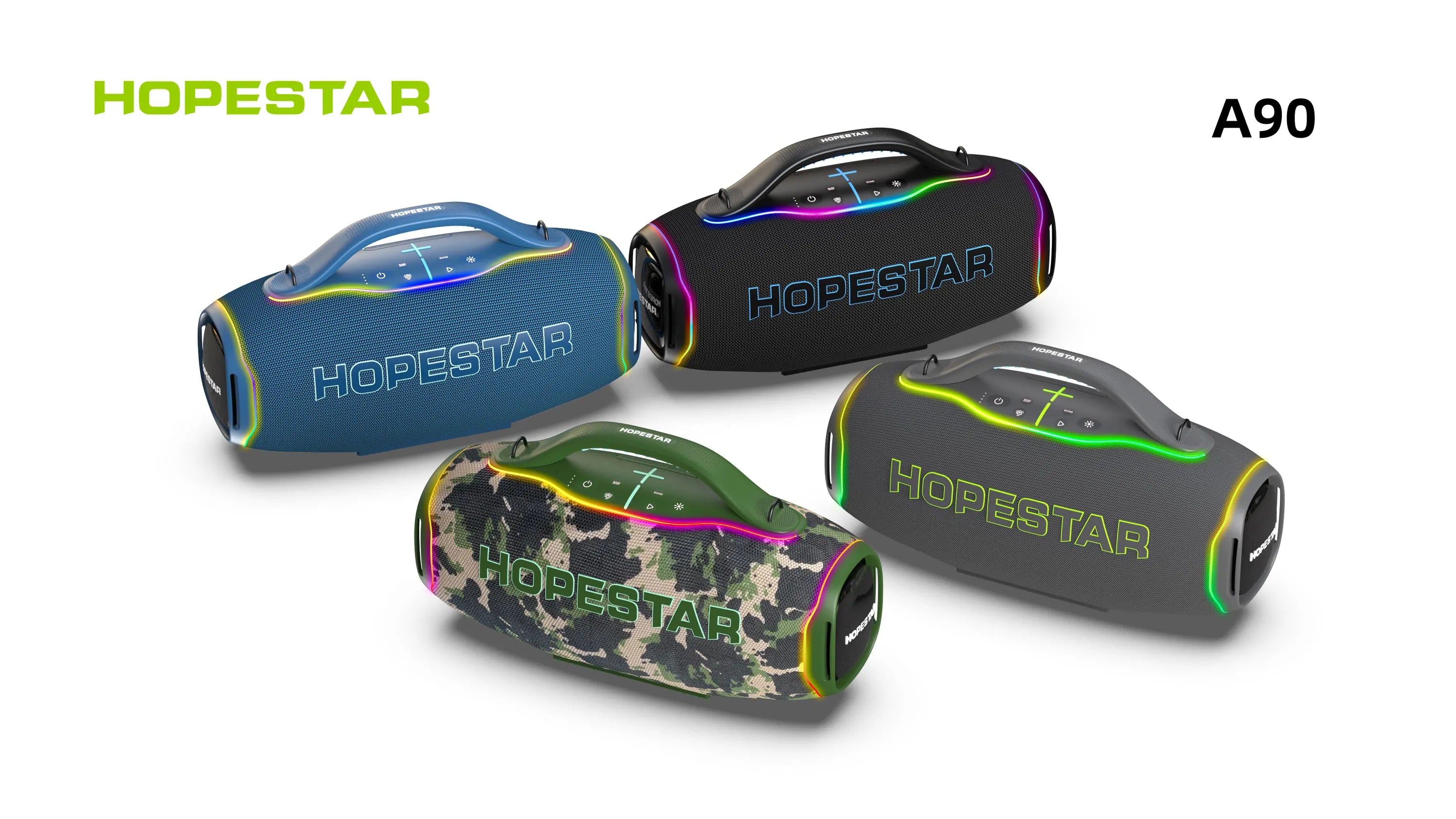 Original  New Arrival HOPESTAR A90 Outdoor Big Power 700W Wireless BT Speaker Portable Waterproof TWS Party Karaoke RGB  AUX