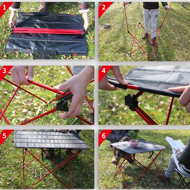 Outdoor Table Red Four Season Folding Camping Table Simple Ultralight Desk Fishing Tables 7075 Al Foldable Home Furniture