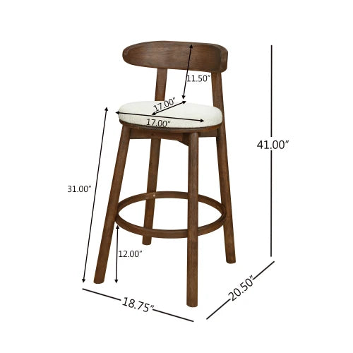 Modern Adjustable Round Cushion Bar Stools with Iron Base for Home Bar & Commercial Use
