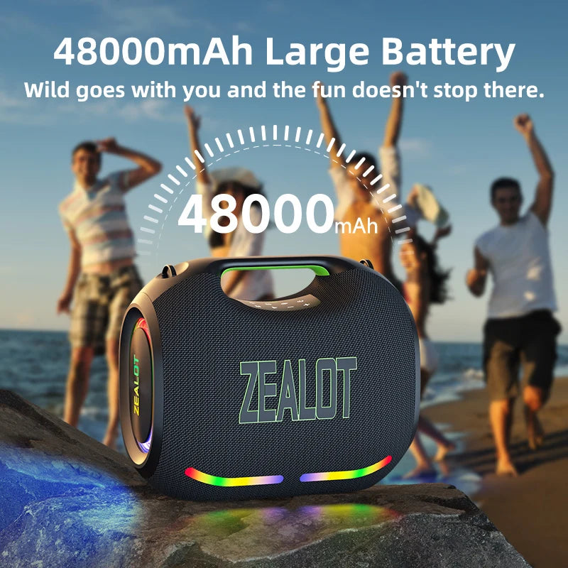 ZE21 RGB LED Plastic Three-Way Audio Crossover for Bt5.3 250W Output Power with 48000mAh Rechargeable Battery