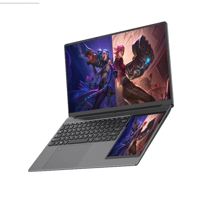15.6"+7" Dual Screen Laptop Intel N100 16GB DDR4 RGB Backlit Keyboard Computer Notebook Laptops Gamers Touchscreen