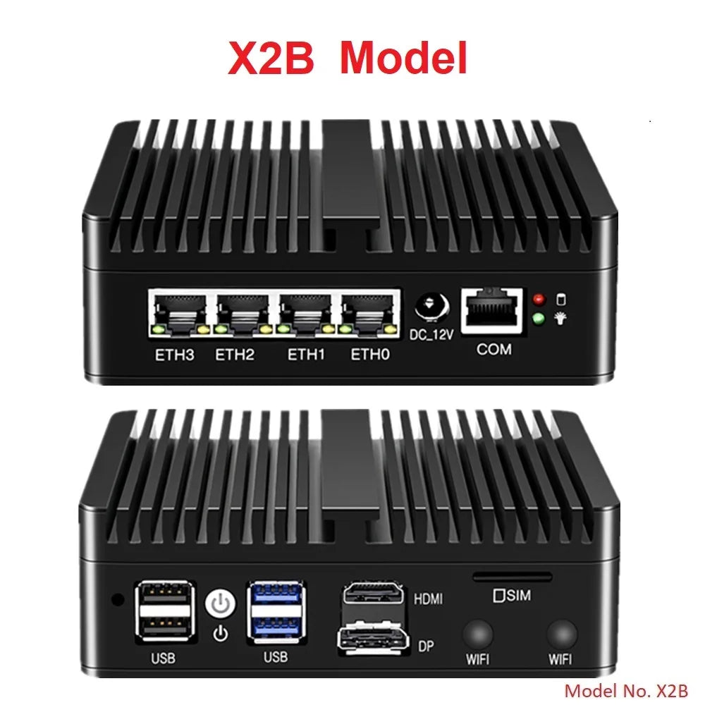 Topton Mini PC Micro Firewall Appliance N150 J6412 J5005 6305 4x I226-V 2.5G Fanless Router Computer Proxmox OPNsense PfSense