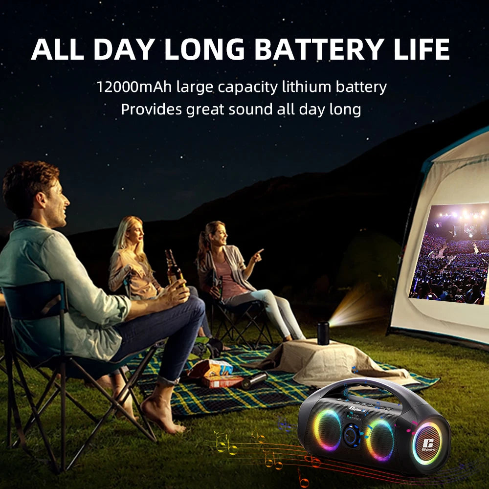 2024 NEW Cyboris F29K 120w Karaoke Portable Wireless Waterproof Speaker with Micrphones RGB Light for Home and Outdoor Deep Bass