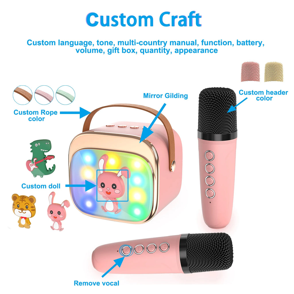 Happy Birthday Karaoke Para Casa Profesional Vcd Player for Machine Kids Ktv Party Wireless Speaker Double Microphone