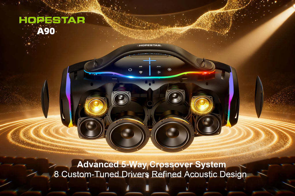 Original  New Arrival HOPESTAR A90 Outdoor Big Power 700W Wireless BT Speaker Portable Waterproof TWS Party Karaoke RGB  AUX