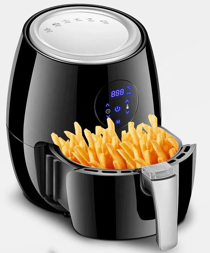 1500W 5.5L Stainless Steel Multifunctional Air Fryer Electric Kitchen Appliance with Thermostat Control Nonstick Without Oil
