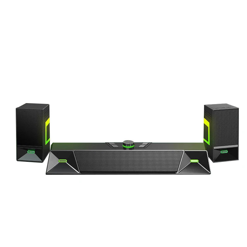 2.1CH Bluetooth Gaming Soundbar With External Independent Subwoofer Small Size Plastic Cabinet