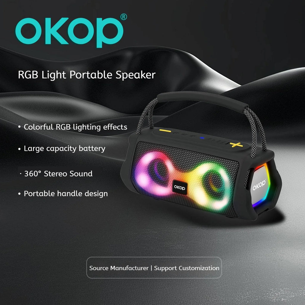 OKOP812 Wholesale Portable Handle High-Power RGB LED Subwoofer for Speaker with Ultra-Long Battery Life for Outdoor Use