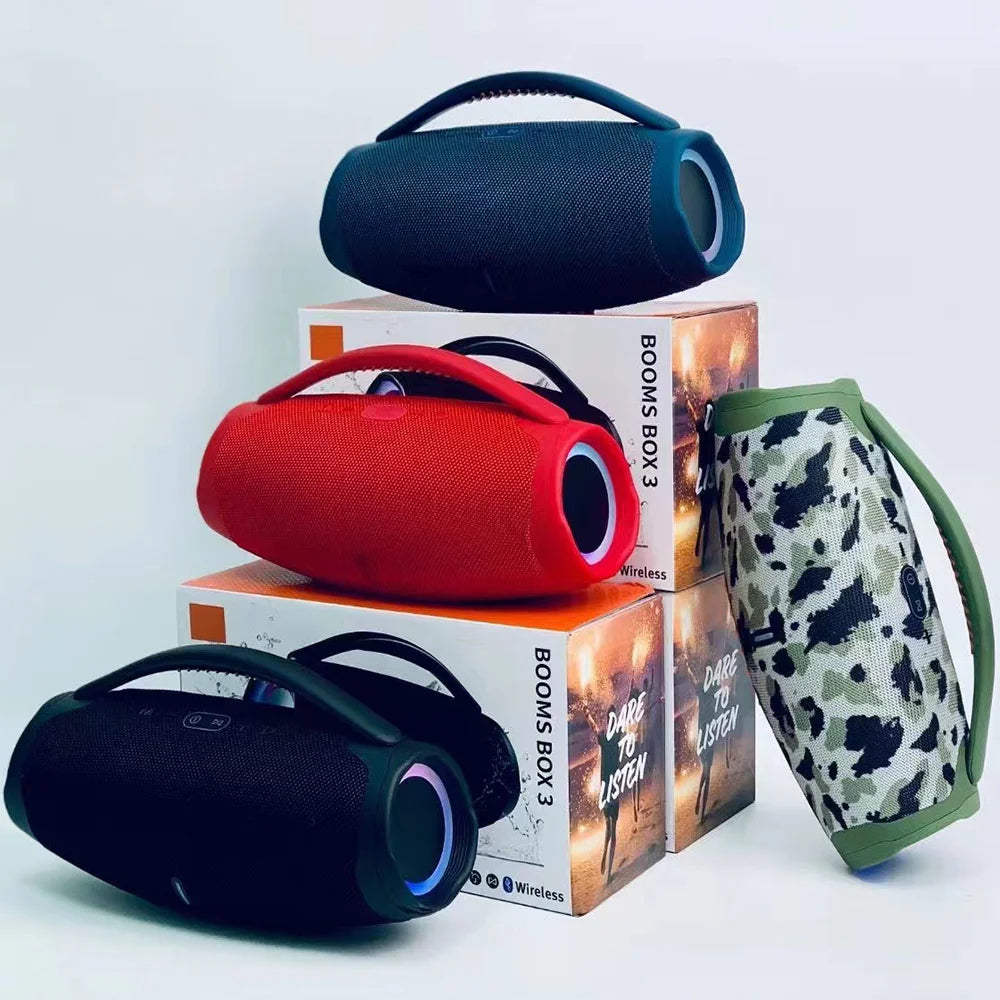LED Super Boombox3 Wireless Speaker Portable Lighting Speakers Outdoor Waterproof With Handle for Home Gift Party Box FM Boombox