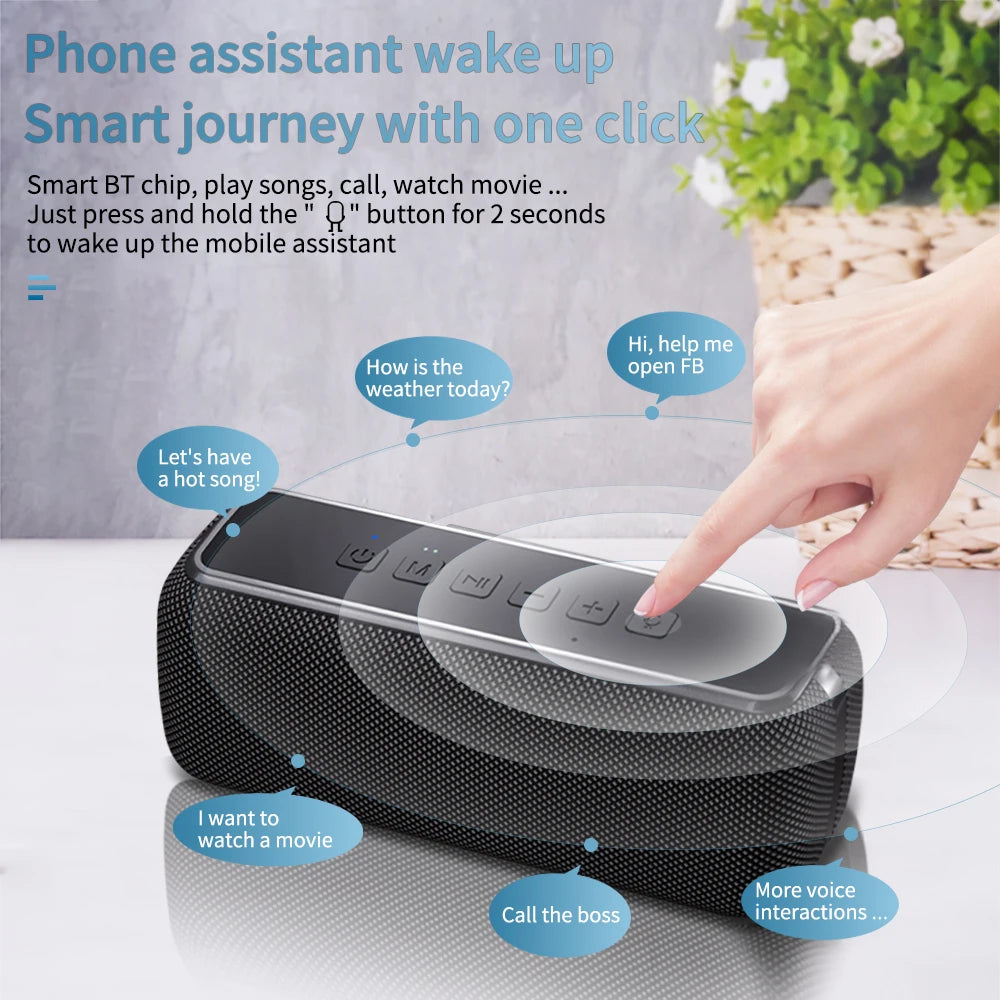 Cyboris 60W Speaker Type-C Charging Port Support TF Card AUX in 6600mAh Capacity Battery Portable TWS Pairing Speakers