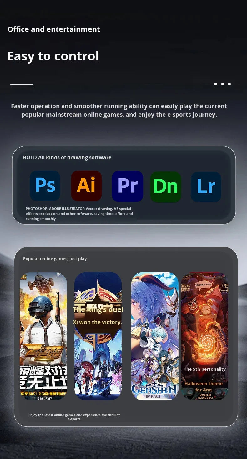 New Three-Screen Metal Laptop Core I7 English Stock Trading Computer Foldable Extended Screen Portable Office Finance