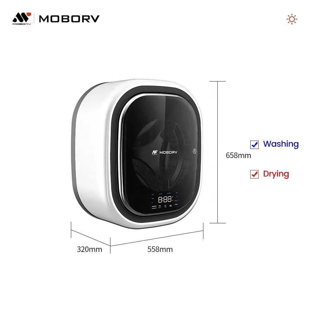 MOBORV MOTORHOME PART ACCESSORIES RV APPLIANCES AUTOMATIC FRONT LOAD MINI WALL MOUNTED WASHING MACHINE and Dryer CCC Certified