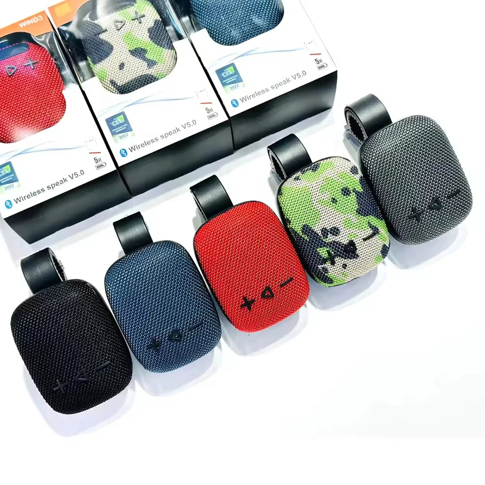 New WIND3 Wireless BT Speaker with Outdoor Bicycle Mount- Mini Subwoofer-Card Slot for Portable Audio