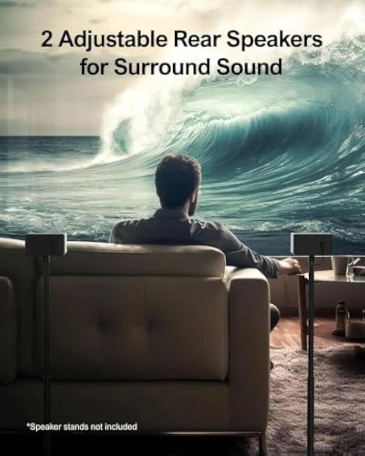 410W 5.1 Channel Surround Sound Bar with Wired Speakers & Wireless Sub, 3 EQ Modes, HDMI EARC